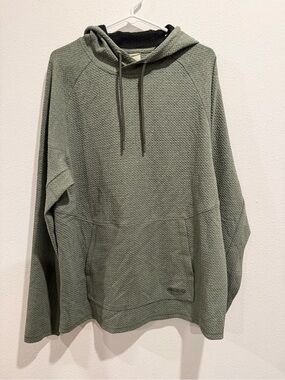 Ascend Men's Olive Green Textured Hooded Pullover